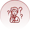 A person sitting sadly with question mark around his head