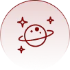 Planet surrounded by stars