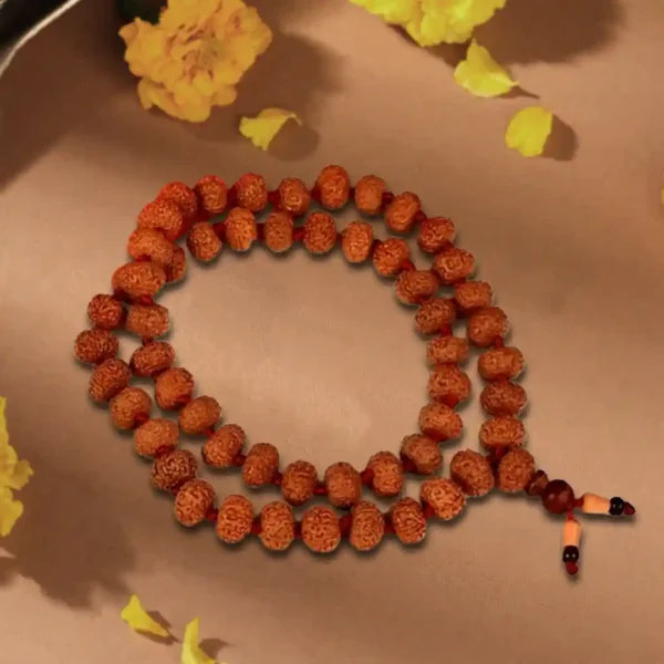 9 mukhi rudraksha nepali kantha mala in thread - image 2