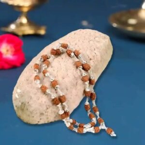 2 Mukhi Rudraksha Mala in Silver